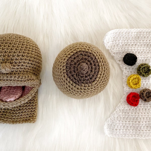 Crochet Doula BreastFeeding Doula set | 3 PC SET with diaper | teaching Baby Puppet | Tongue Tie demo | lactation consultants | midwifery