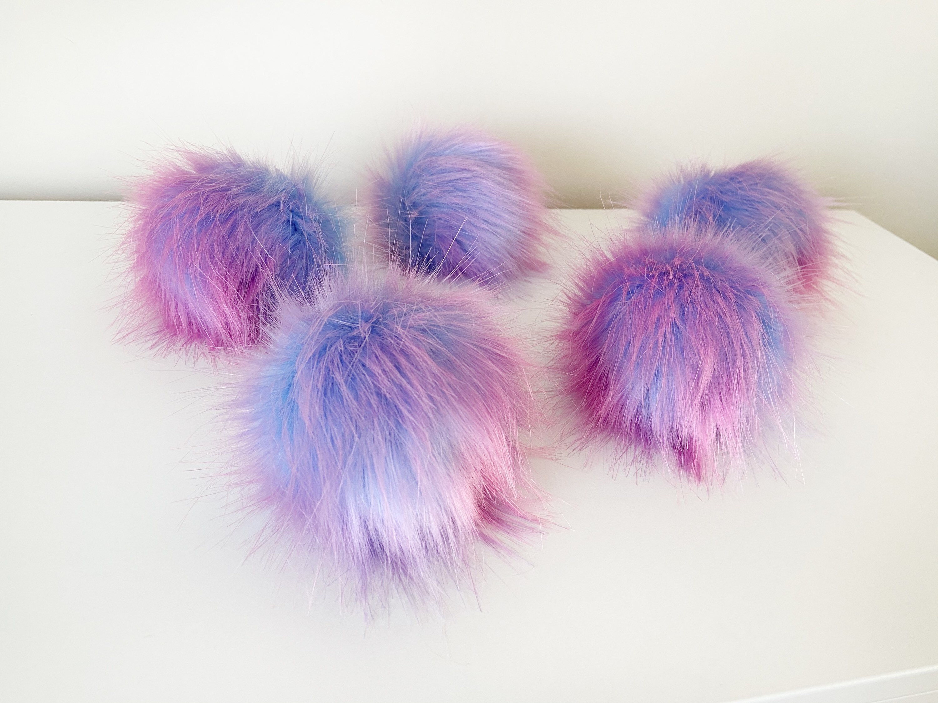 Pink Faux Fur Pompom Luxury handmade | Etsy