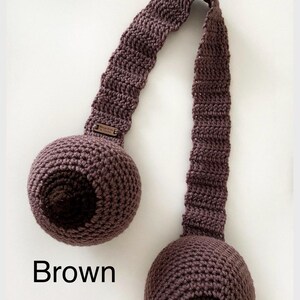 Breast Pumping & Breastfeeding Technique Scarf || Must-Have for Doulas, Lactation Consultants, Midwives, OBGYN, nursing | crochet boob model Brown