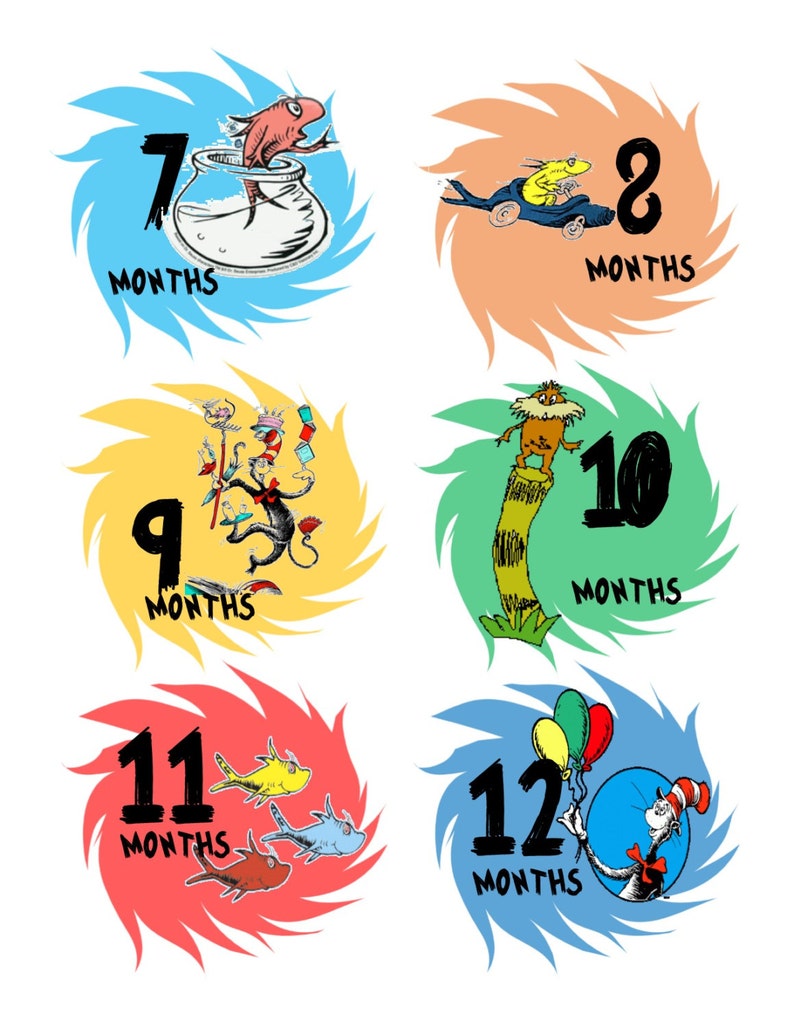 Printable Monthly Iron on Transfer~ Dr. Seuss Collection~instant ...