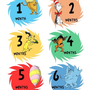 Printable Monthly Iron On Transfer~ Dr. Seuss Collection~Instant Download