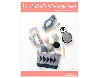 Punch Needle Winter Animals | Beginner Pattern & Tutorial | PDF FILE