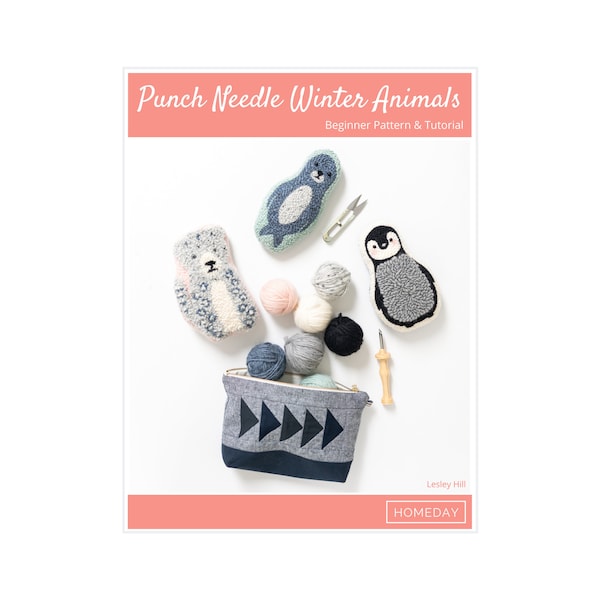Punch Needle Winter Animals | Beginner Pattern & Tutorial | PDF FILE