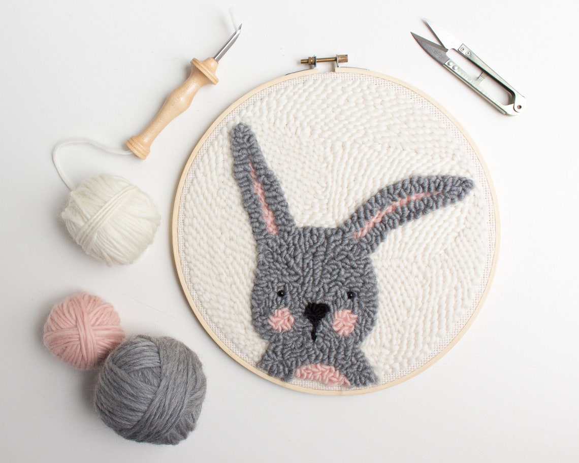 Punch Needle Bunny Pattern Beginner Pattern & Tutorial PDF Etsy UK