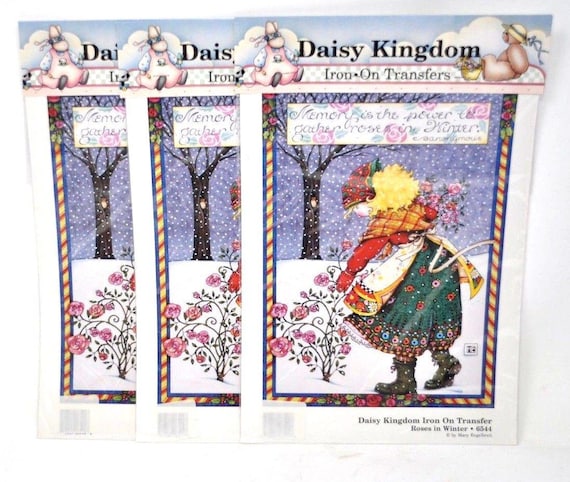 Daisy Kingdom Iron-On Transfers: Roses in Winter #6544