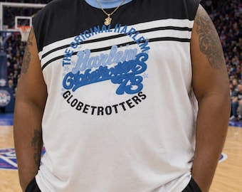 FUBU Harlem Globetrotters 73 Platinum Men XXL Carolina Blue Jersey Tank