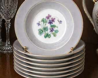 Noritake Arcola, juego de 8 fruteros de repuesto 5149, 14 cm (5 1/2"), color gris violeta.