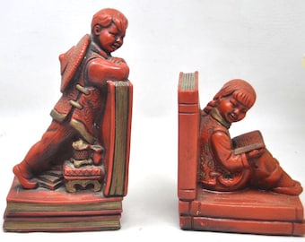 Asiatische Buchstützen 1964 Universal Statuary Corp Little Wear Siehe Bilder