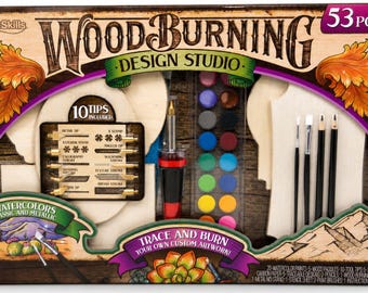 Art Skills Wood Burning Design Studio Tool Kit 53 Piece Craft Set Ages 12+ New