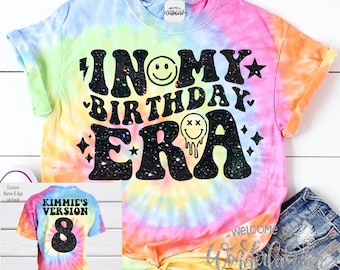 In My Birthday Era, Girls Birthday Shirt, Retro Birthday Girl Shirt, Personalized Birthday tee, Birthday Crop Top, Custom Age Name Birthday