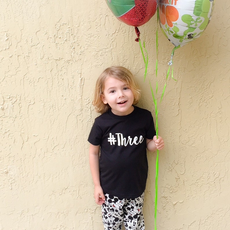 Hashtag Birthday Number Solid Color Boys Custom Bodysuit Tee T Etsy