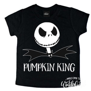 PUMPKIN KING Halloween Shirt. Boys Girls Youth Halloween Pumpkin Patch shirt. Nightmare boys skeleton Halloween tee. Kids Halloween shirt