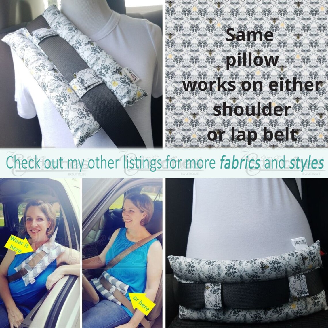 Single Double Mastectomy Seat Belt Pillow Bee Damask Breast Etsy