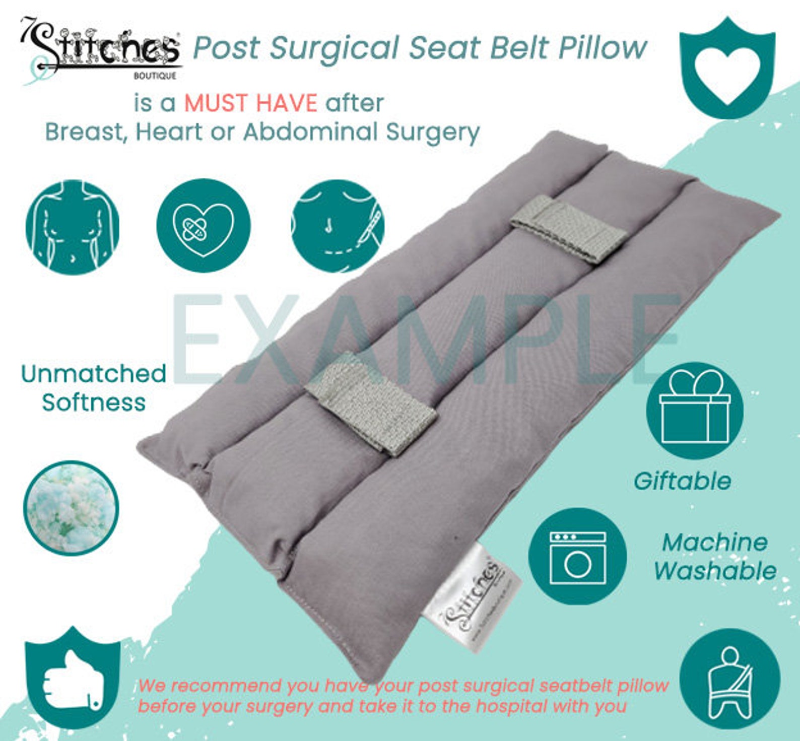 Single Double Mastectomy Seat Belt Pillow Bee Damask Breast Etsy