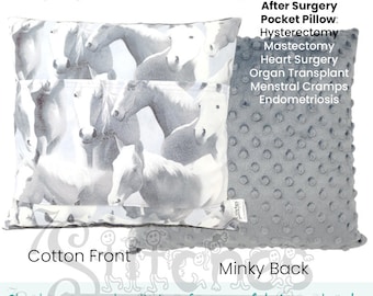 Support Pillow for Hysterectomy - Breast Reconstruction - Endometriosis - Chest/Abdominal Surgery - Cotton/Minky Post Surgery Comfort Pillow