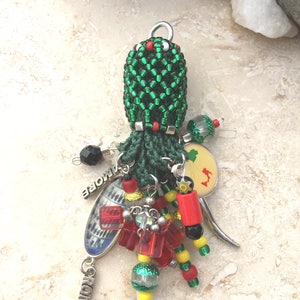 Necklace Pendant - Beaded Tassel - I Love Italy
