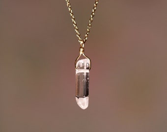 Clear quartz necklace, quartz wand pendant, healing crystal necklace, dainty gold necklace, everyday necklace, natural crystal jewelry - 42