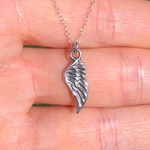 Sterling silver wing necklace, guardian angel necklace, wing pendant, angel wing, memorial necklace, wing charm for layering, boho necklace