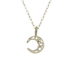 Silver moon necklace, tiny crescent moon jewelry, celestial necklace, tiny silver moon, crescent moon, dainty moon pendant, sterling silver