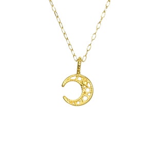 Moon necklace, crescent moon jewelry, celestial necklace, tiny gold moon, crescent moon, dainty moon pendant, 14k gold filled chain