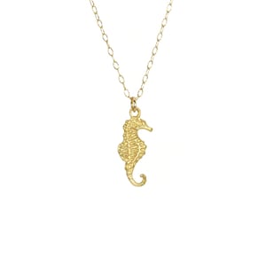 Sea horse necklace, little gold seahorse, sterling silver sea horse pendant, cute necklace, a tiny seahorse on 14k gold filled chain