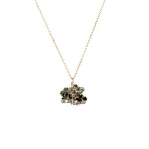 Pyrite necklace - rock necklace - crystal necklace - mineral - fools gold - A raw pyrite nugget wire wrapped onto a 14k gold filled chain