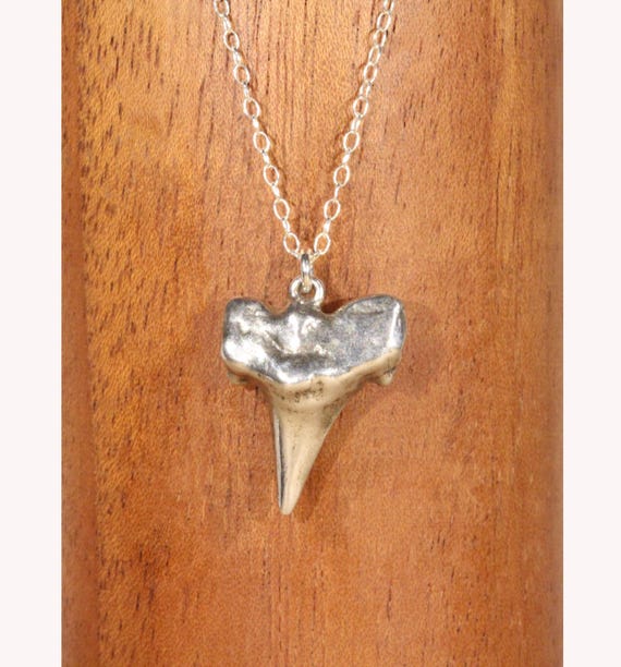 Sterling Silver Shark Tooth Necklace, Beach Surfer Pendant, Oona Jewelry