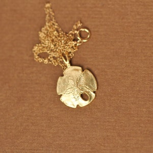 Gold sand dollar necklace - beach necklace - sea star necklace - starfish - a gold vermeil sand dollar pendant on a 14k gold filled chain