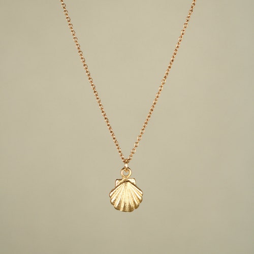 Gold Shell Necklace Tiny Shell Necklace 