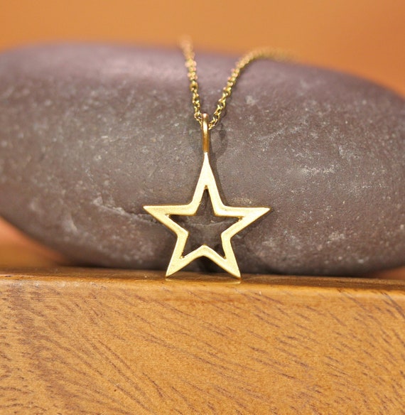 Gold star necklace, celestial necklace, silver star outline pendant, twinkle twinkle little star, layering necklace, little sister gift idea