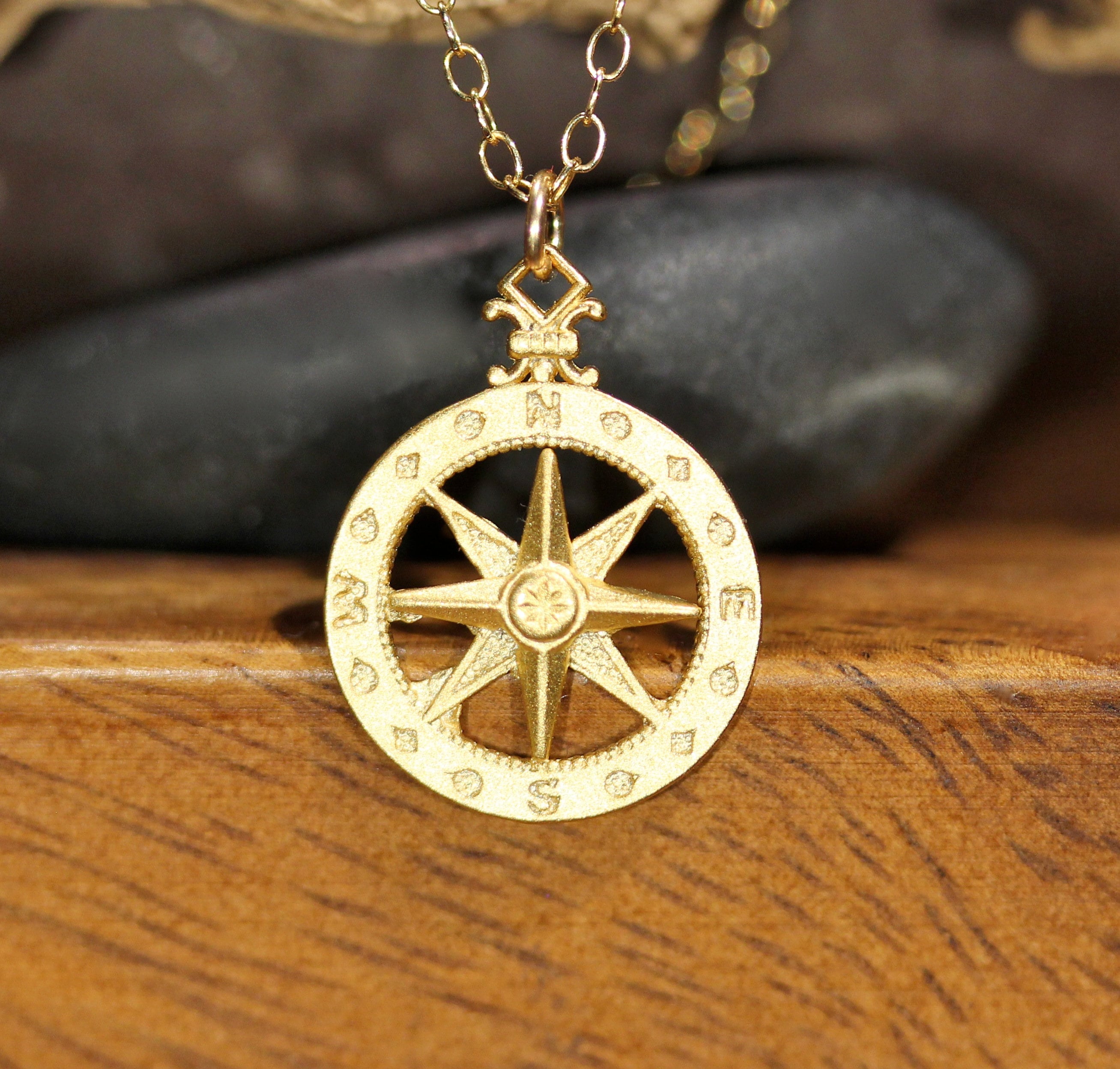 compass travel necklace