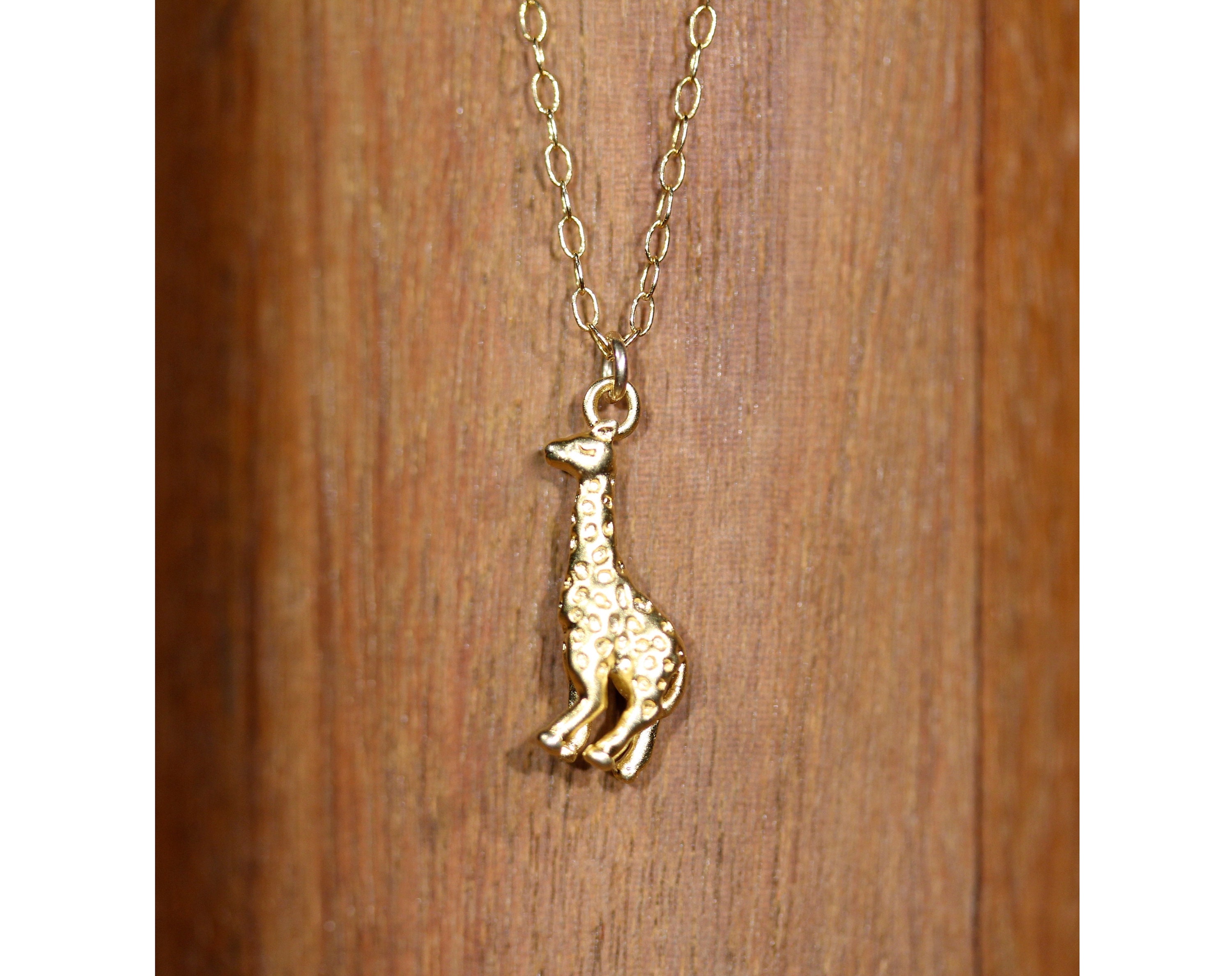 Gold giraffe necklace, safari animal pendant, animal pendant, baby