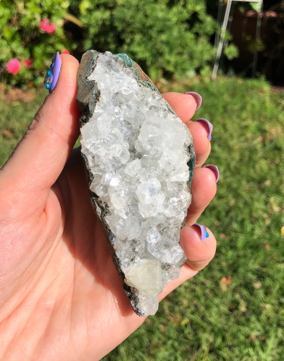 Healing crystal, apophyllite crystal specimen, zeolite, raw crystal, chunky druzy, mineral specimen, rock crystal for the home