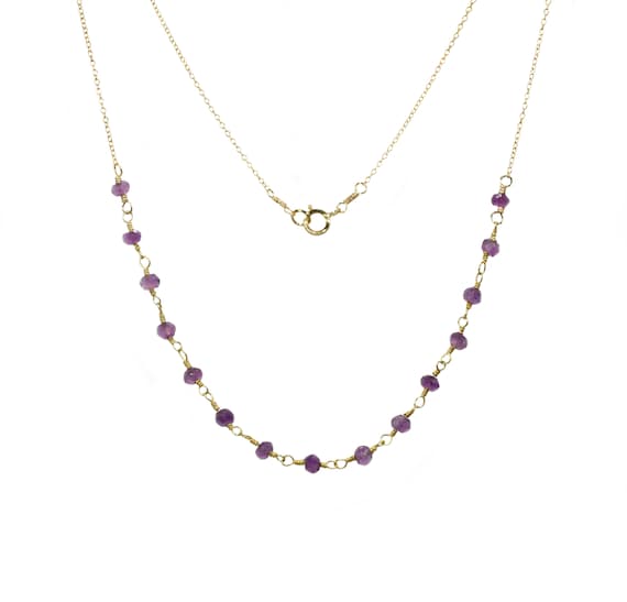 Gemstone chain necklace, beaded lapis necklace, dainty moonstone chain, a strand of genuine gemstones on a 14k gold filled chain