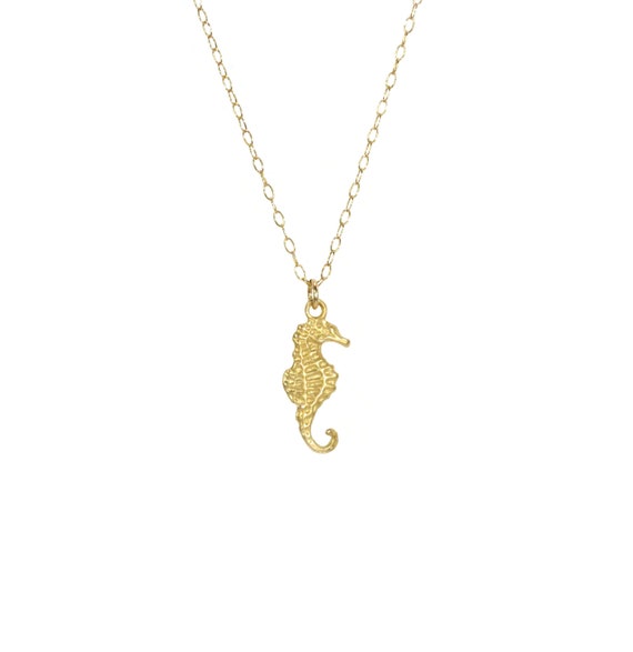 Sea horse necklace, little gold seahorse, sterling silver sea horse pendant, cute necklace, a tiny seahorse on 14k gold filled chain