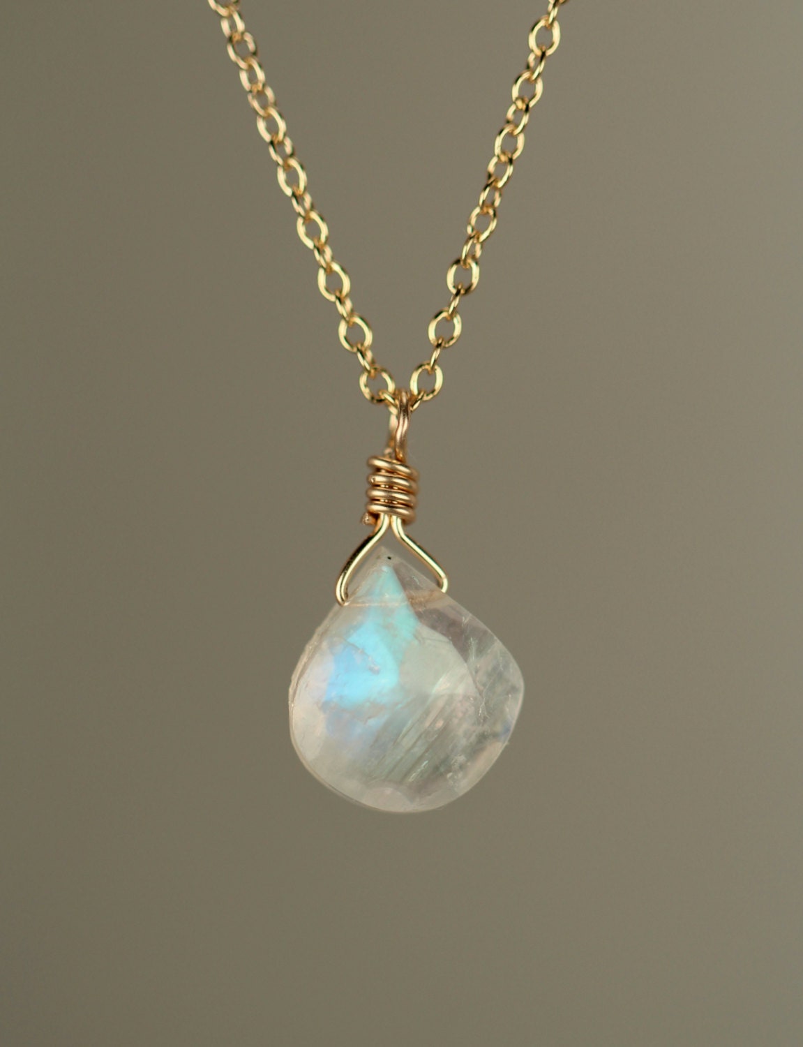 Moonstone Necklace Rainbow Moonstone Necklace Dainty Crystal Necklace