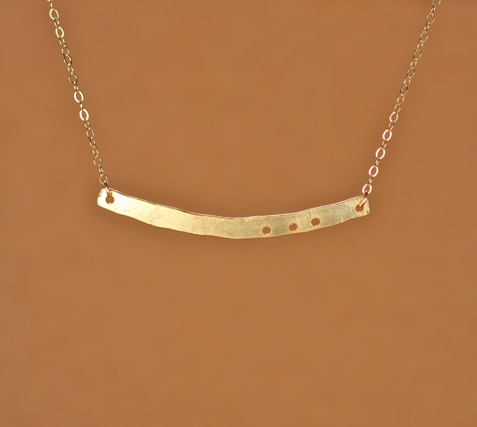 Gold bar necklace bar necklace simple minimalist a 22k Etsy