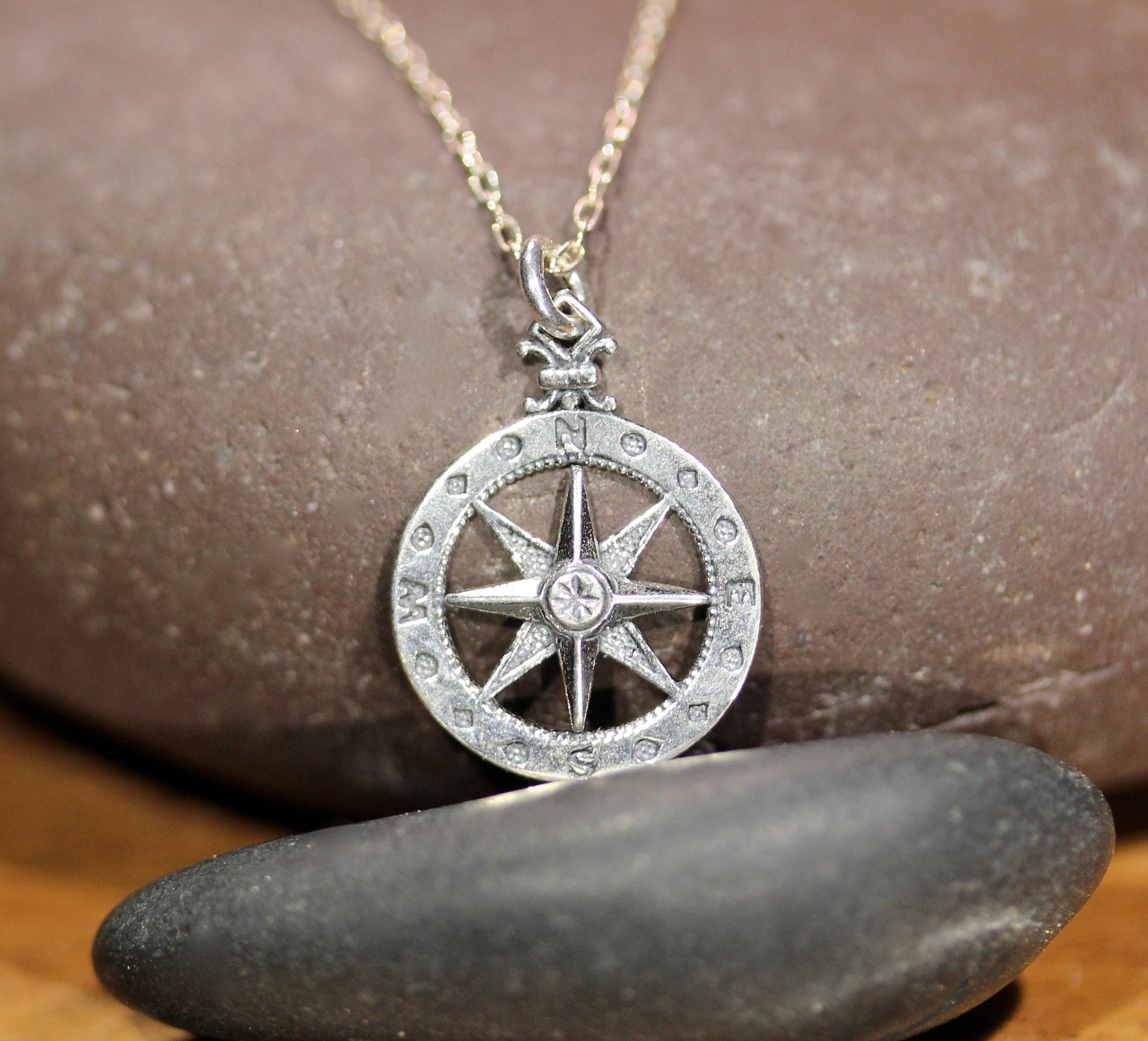 compass travel necklace