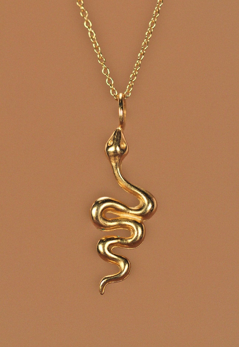 Gold Snake Necklace Serpent Necklace Rihanna Necklace a Etsy