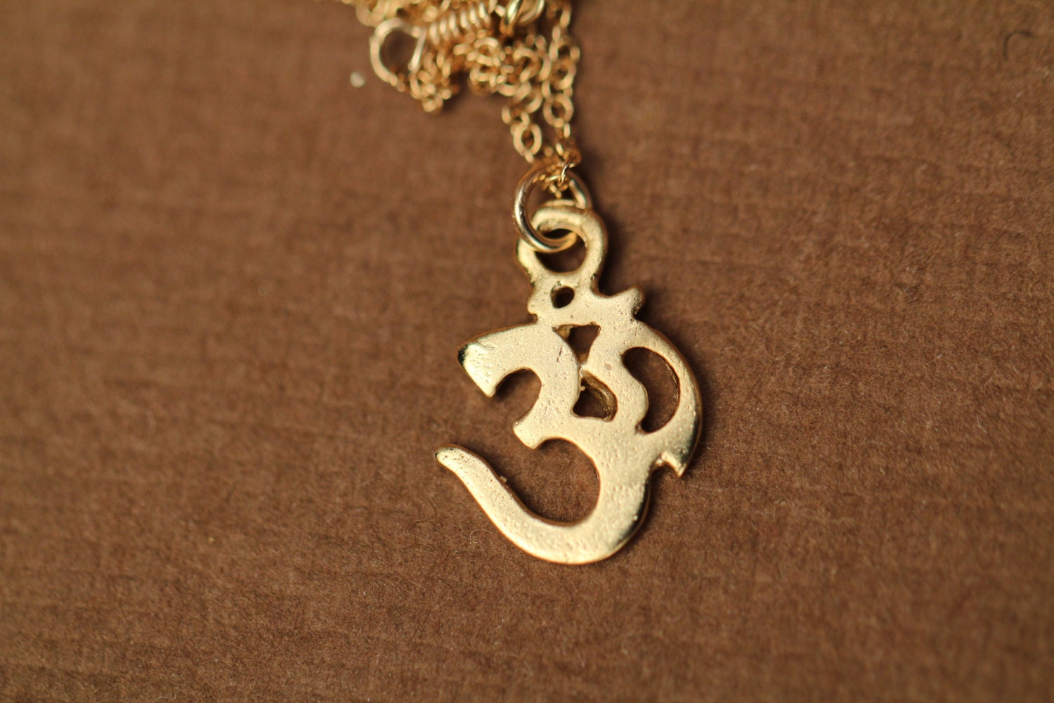 Ohm necklace - gold ohm necklace - aum - om - omkara - yoga necklace ...