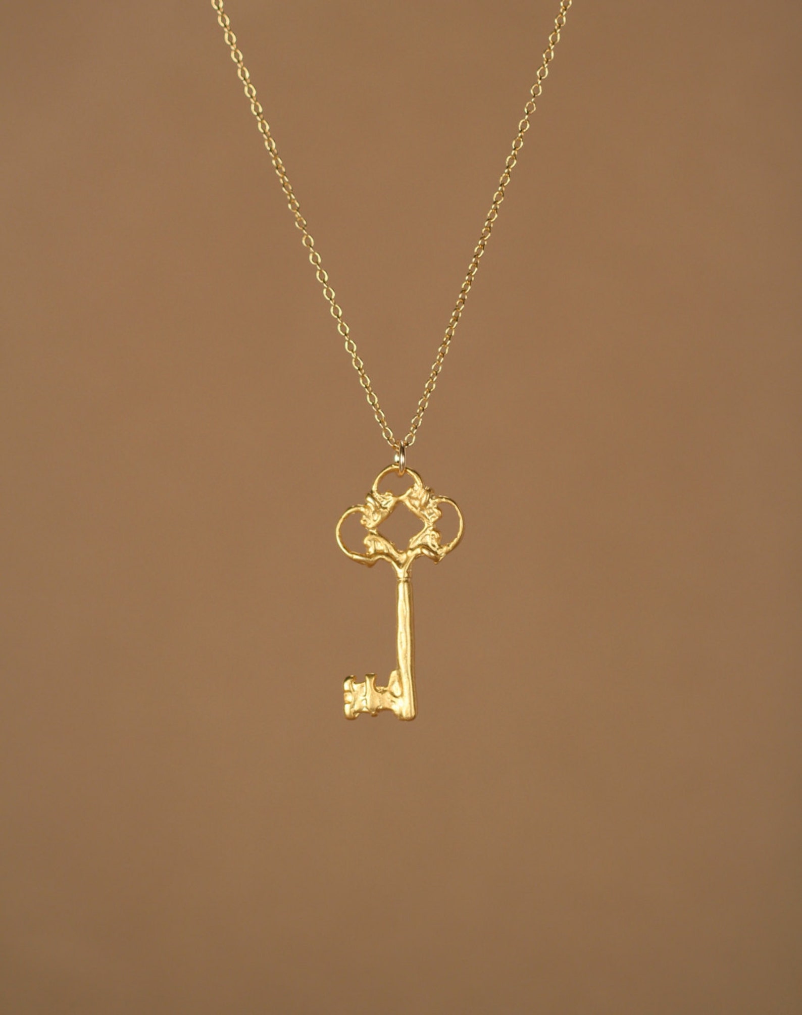 Gold key necklace little gold key key necklace delicate Etsy
