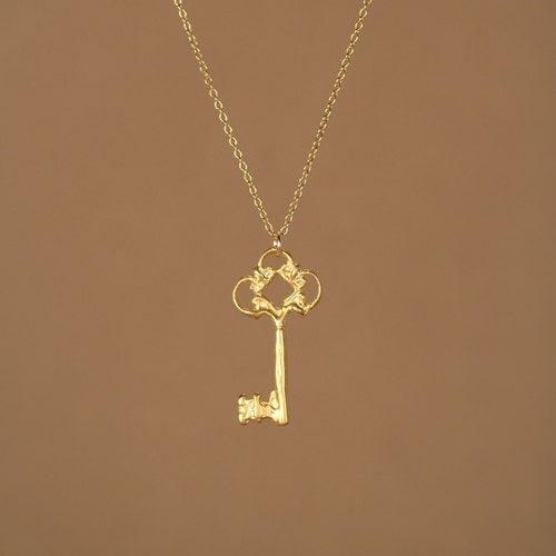 Little Gold Key Key Necklace Delicate 