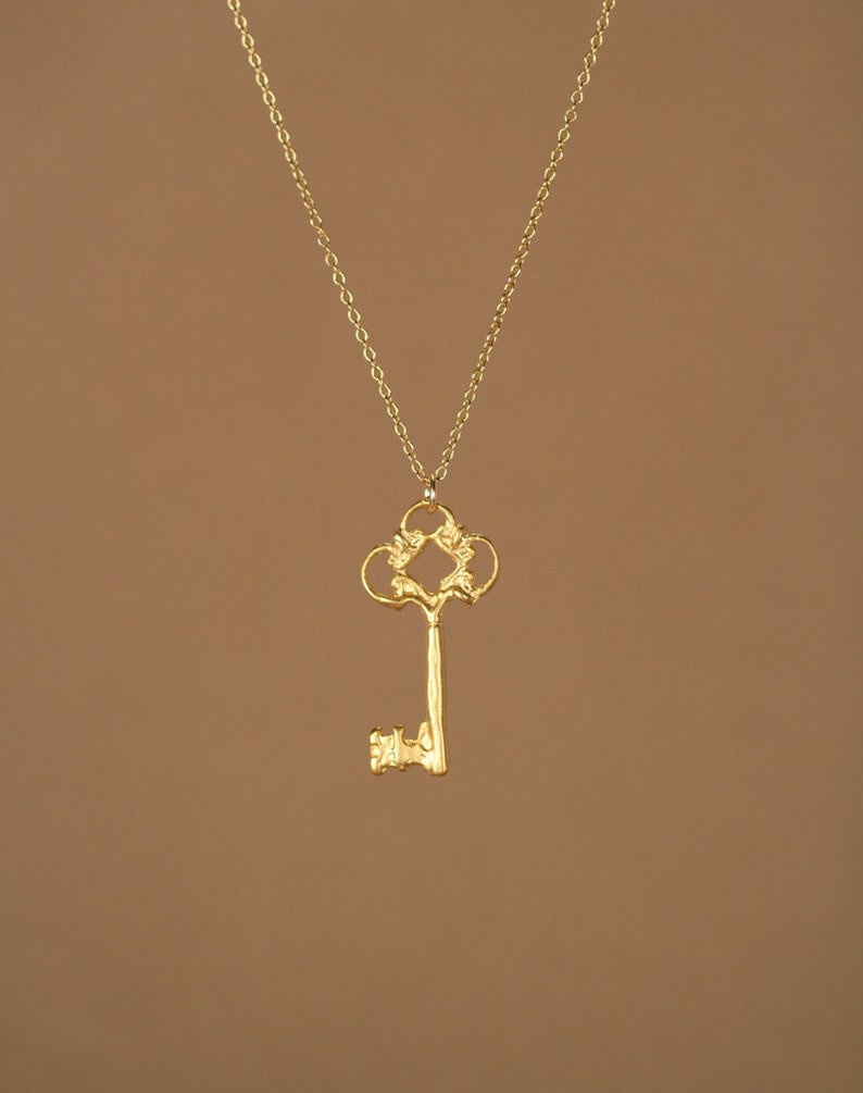 Gold Key Necklace - Little Gold Key - Key Necklace - Delicate - Dainty ...