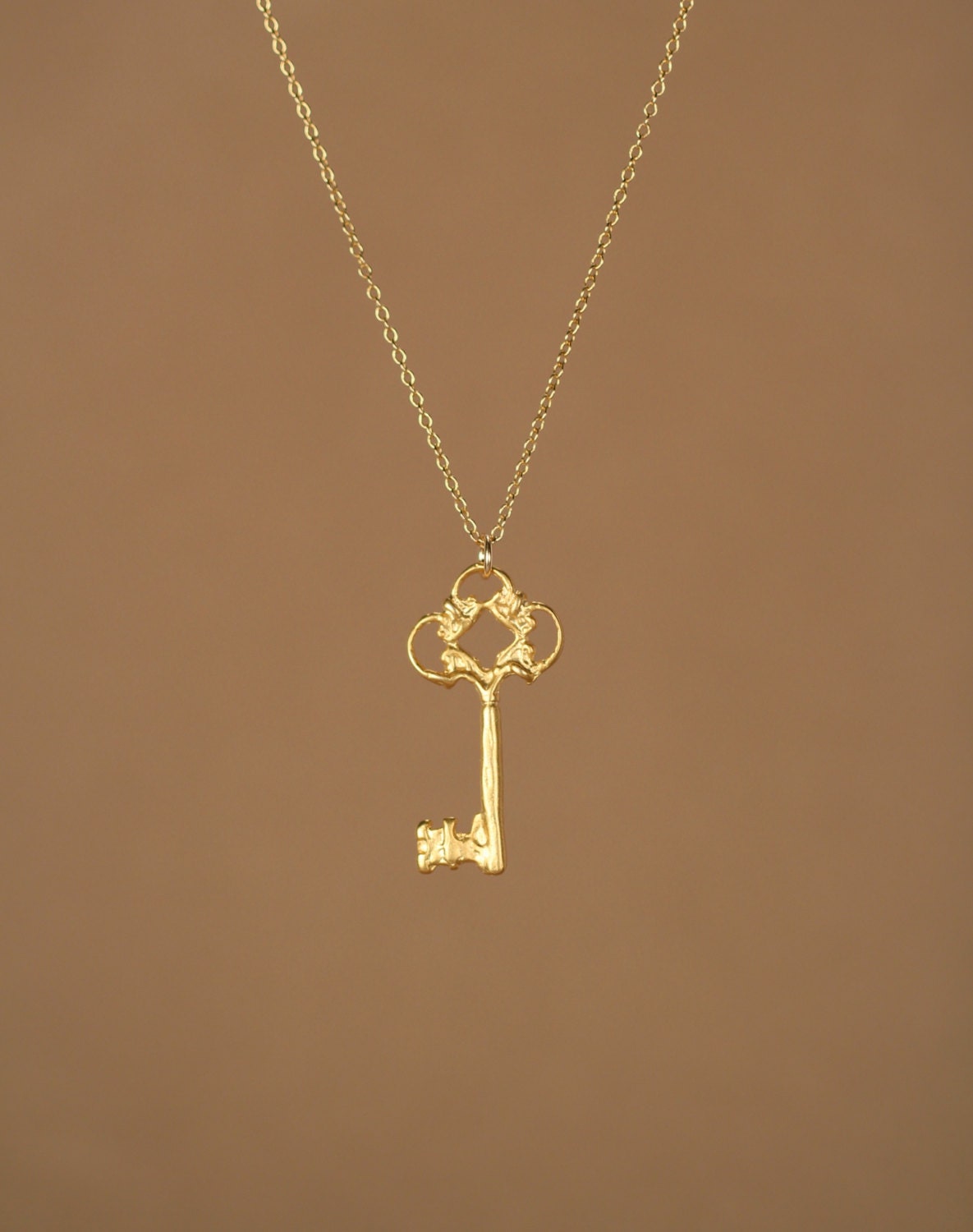 Tiny Key Necklace Vermeil