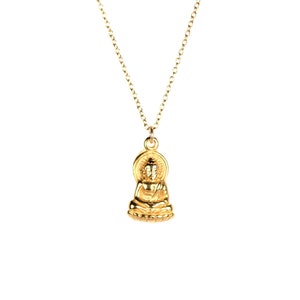 Buddha necklace - gold buddha necklace - yoga necklace - gautama buddha - a gold vermeil buddha on a 14k gold filled chain