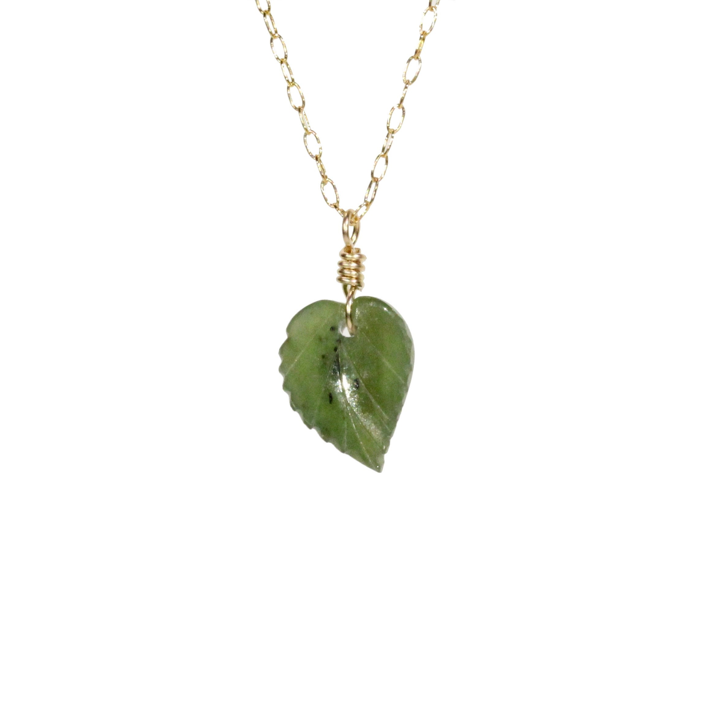 Jade leaf necklace best sale