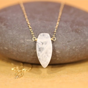 Rose quartz necklace healing stone jewelry spike necklace heart chakra necklace pink crystal necklace image 5