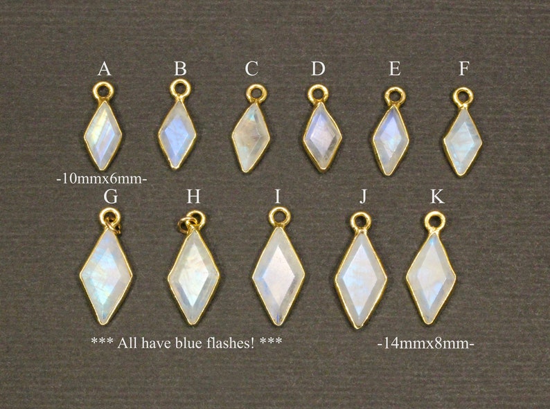 Moonstone necklace, rainbow moonstone pendant, June birthstone necklace, gold bezel moonstone kite, 14k gold filled necklace image 3