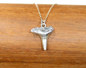 Sterling Silver Shark Tooth Pendant, Surfer Necklace