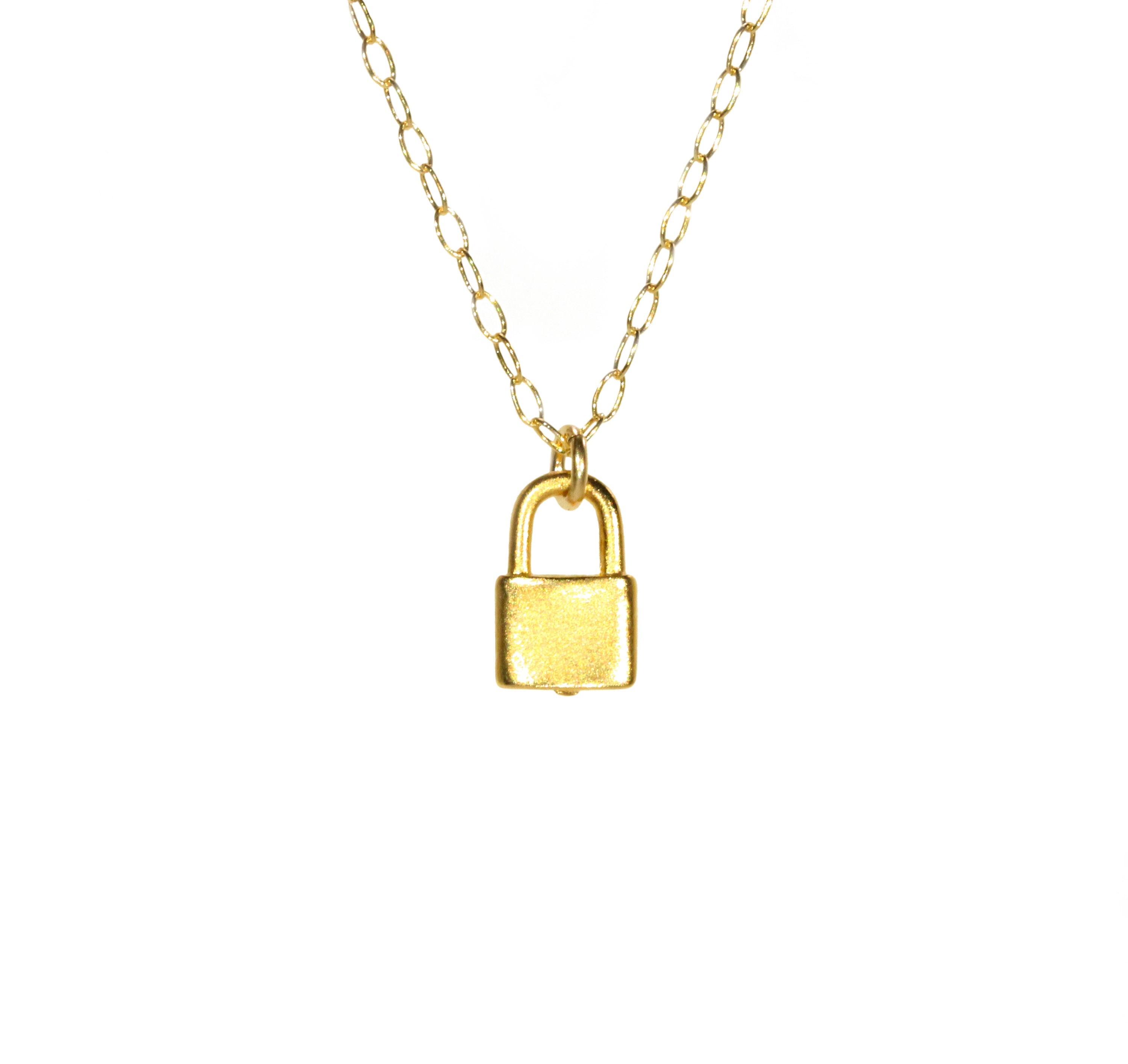 Lock necklace, gold padlock pendant, dainty gold necklace, girlfriend  necklace, 14k gold filled chain, modern necklace